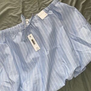 Blue Striped Mini Skirt